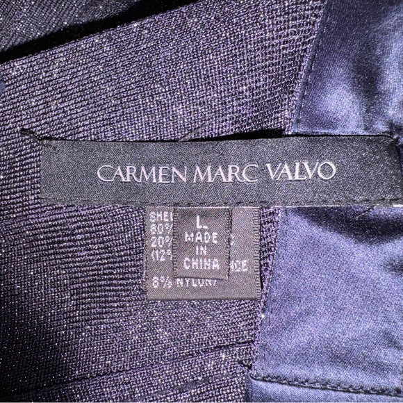 Party Dress by Carmen Marc Valco. Dark Grey with sparkle. Size large. - Picture 5 of 7